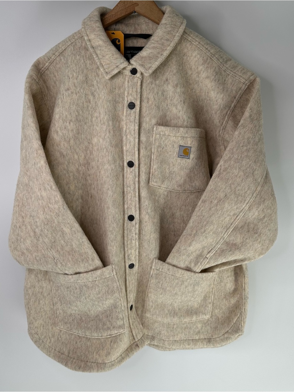 NWT Carhartt XL Women's Loose Fit Fleece Jacket in Oatmeal